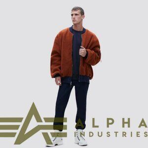 Alpha Industries L-2B Sherpa Loose Flight Jacket Rust Blue Reversible